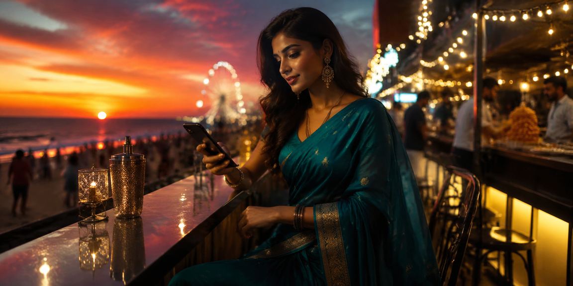 Indian woman registering on mobile casino platform