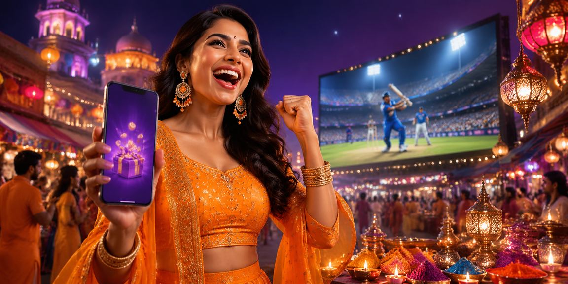 Indian cricket betting scene by market at night
